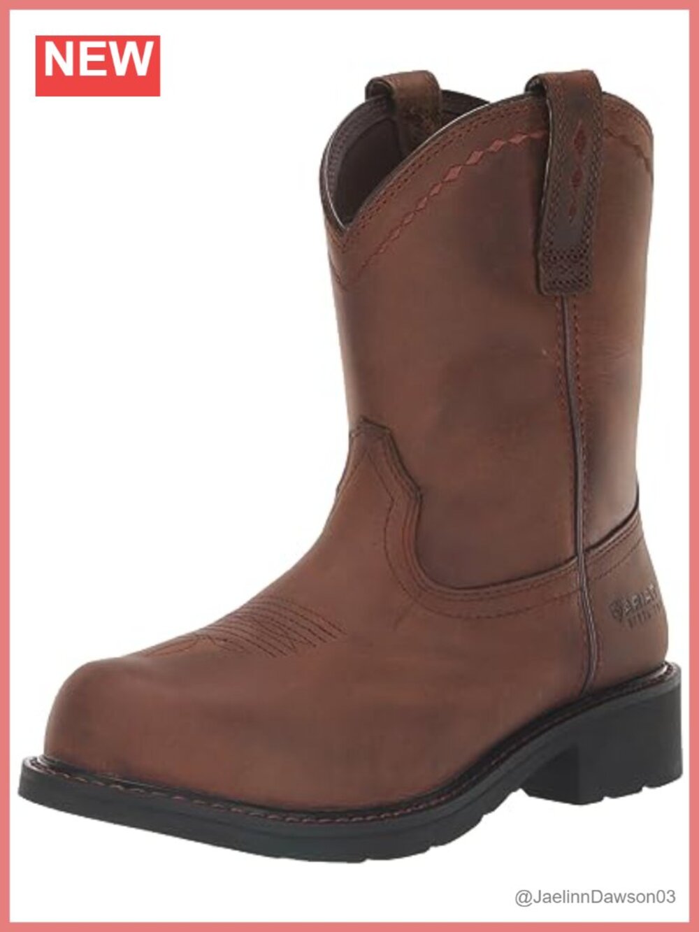 Women's Steel Toe Leather Work Boots Pull-On 8-Inch Shaft